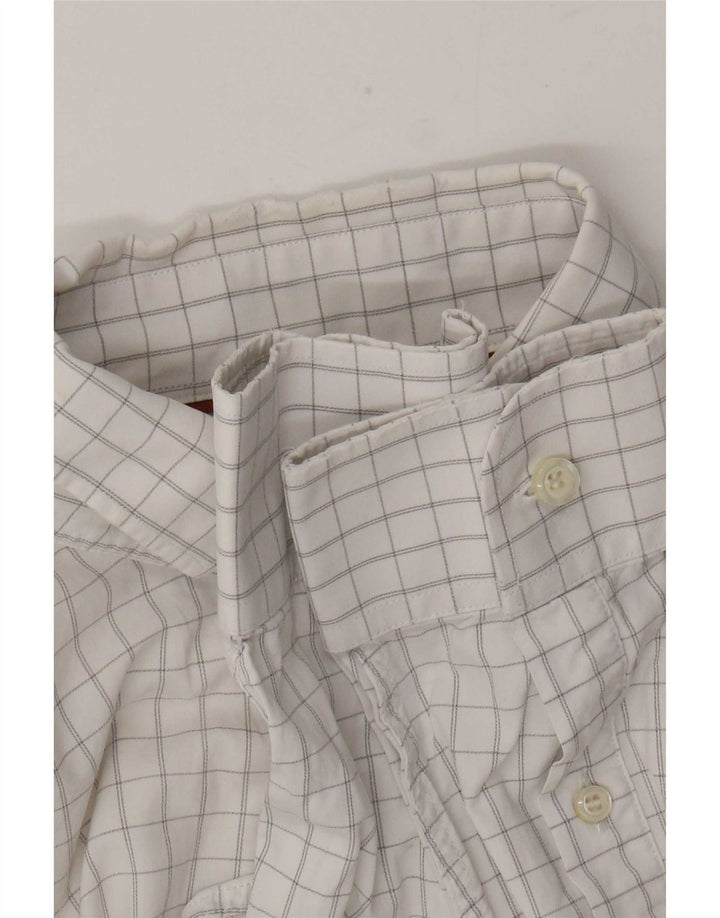 Camicia aderente da uomo Dockers in cotone a quadri bianco medio