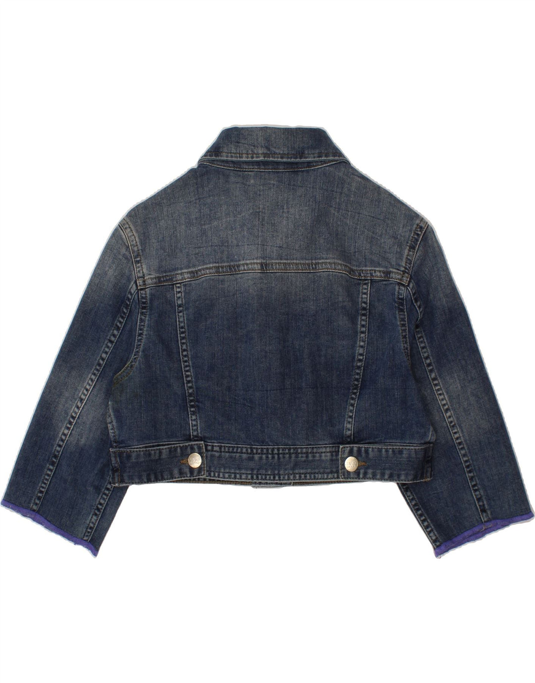 LIU JO Girls Crop Denim Jacket 11-12 Years Blue Cotton Vintage Liu Jo and Second-Hand Liu Jo from Messina Hembry 