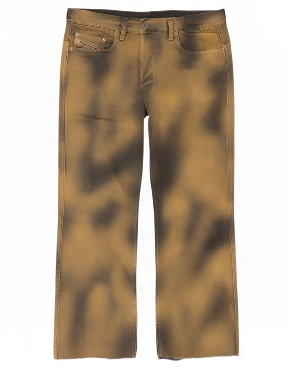 Jeans da uomo Diesel a gamba larga W32 L29 in cotone tie dye marrone