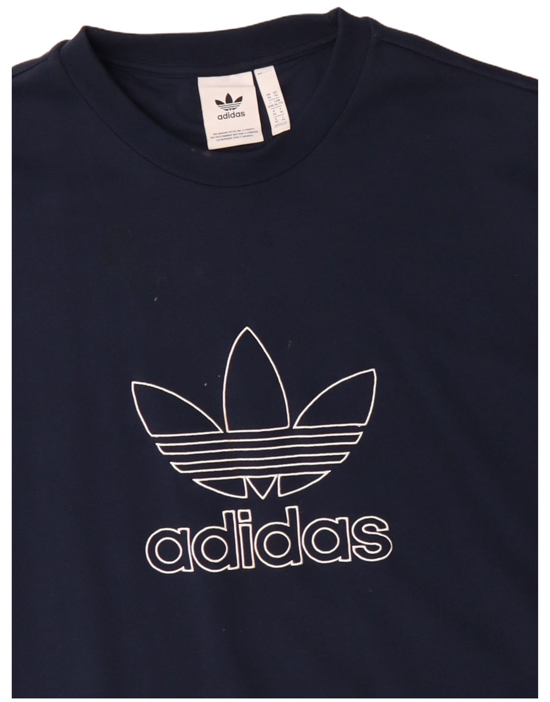 Felpa grafica da uomo ADIDAS maglione XL cotone blu navy