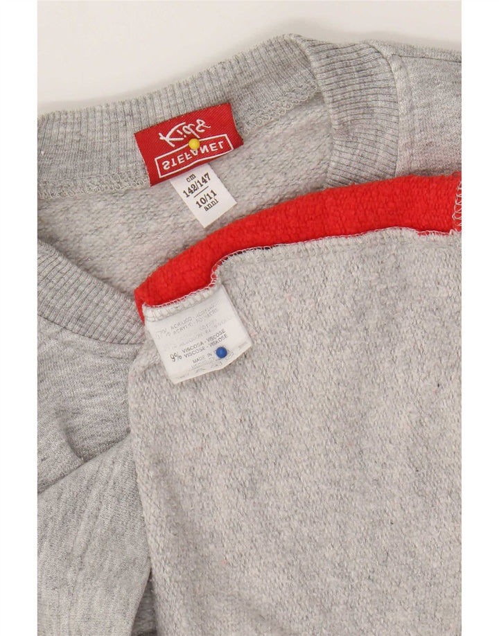 Felpa grafica per ragazzi Stefanel, maglione 10-11 anni, color grigio