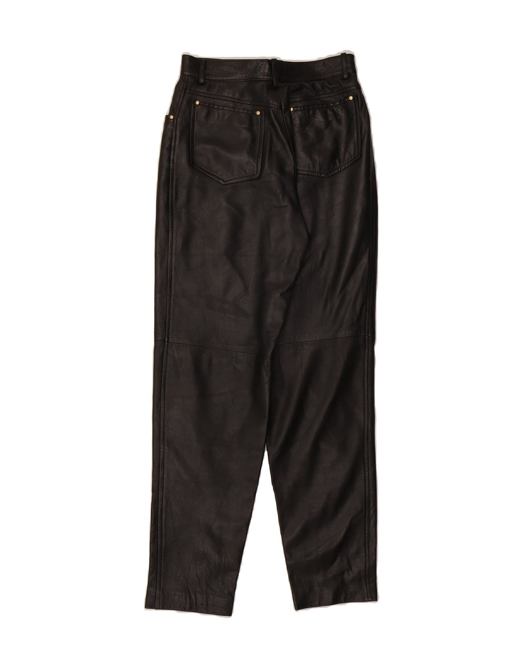 POLLINI Womens High Waist Trousers IT 40 Medium W26 L29 Black Leather Vintage Pollini and Second-Hand Pollini from Messina Hembry 