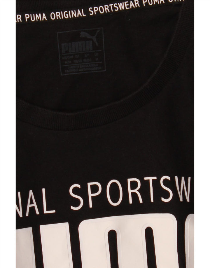 PUMA Mens Graphic T-Shirt Top Medium Black Vintage Puma and Second-Hand Puma from Messina Hembry 