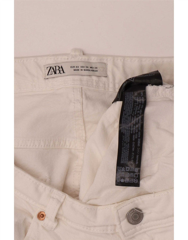 Pantaloncini di jeans da uomo Zara EU 44 Large W34 cotone bianco