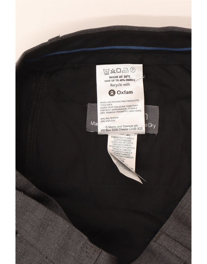 Pantaloni da abito dritti da uomo Marks & Spencer W30 L35 poliestere grigio