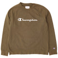 Felpa grafica da uomo Champion, maglione grande, cotone kaki