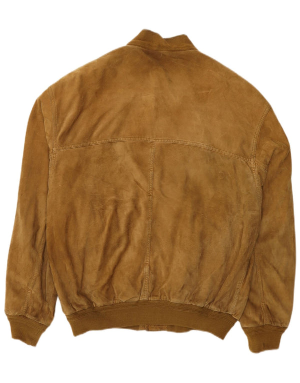 Scout Mens Suede Bomber Jacket UK 40 Large Beige