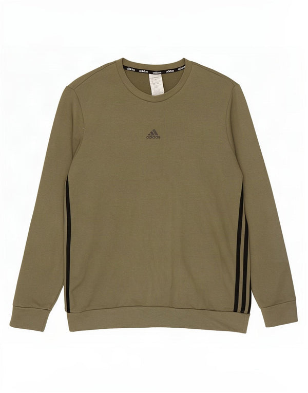 Felpa da uomo Adidas Maglione grande in cotone kaki