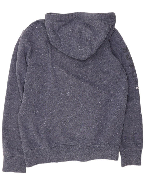 Maglione con cappuccio e zip grafica da uomo Superdry 2XL cotone chiazzato blu