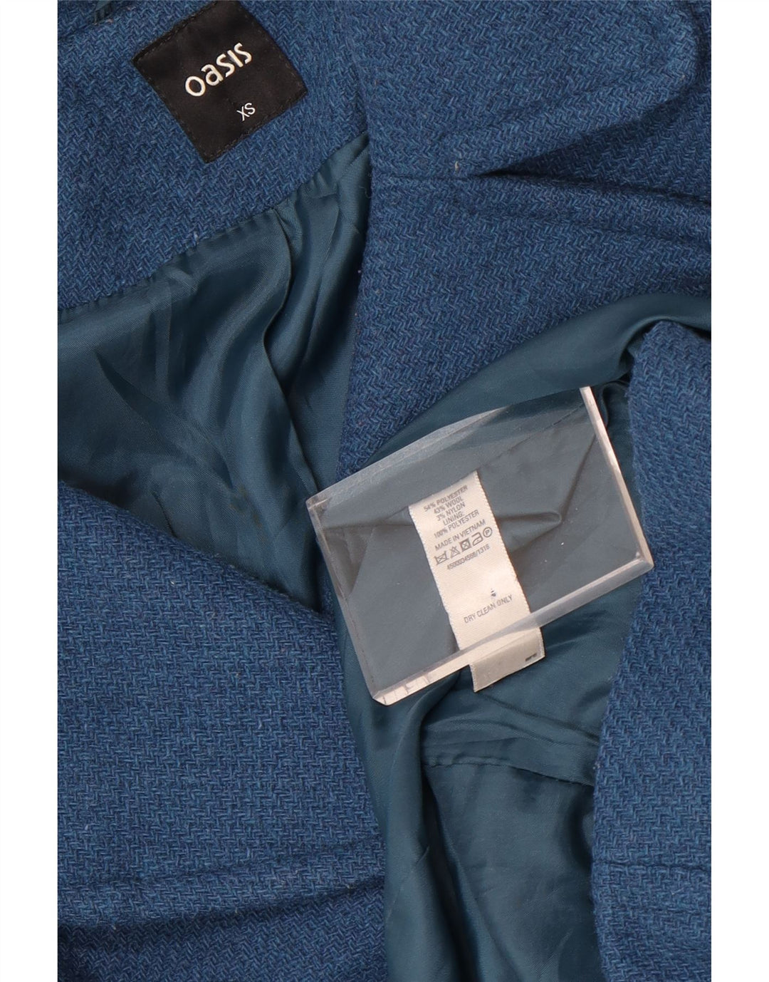 Cappotto doppiopetto da donna Oasis UK 6 XS poliestere blu