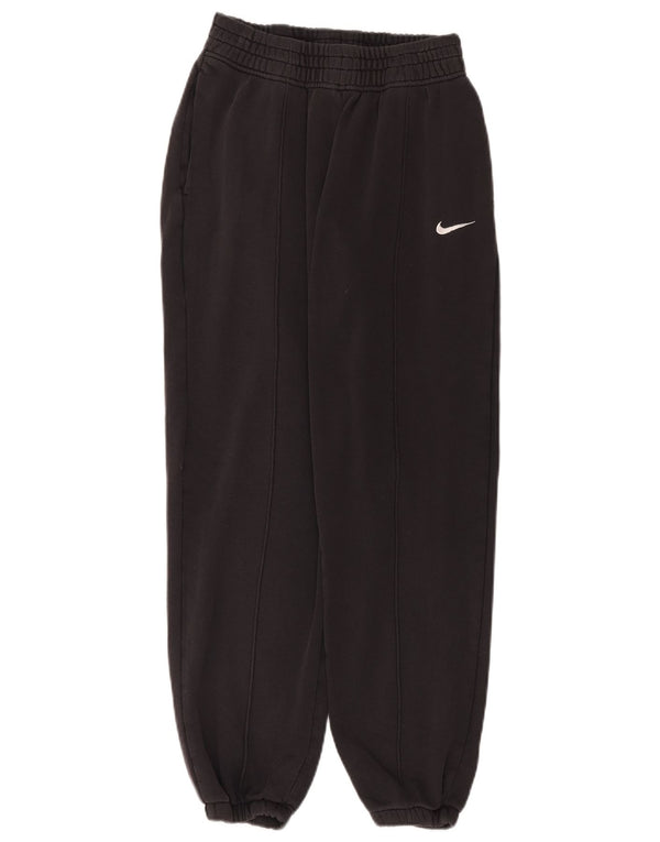 Nike Womens Loose Fit Tracksuit Trousers Joggers UK 10 Small Black Cotton