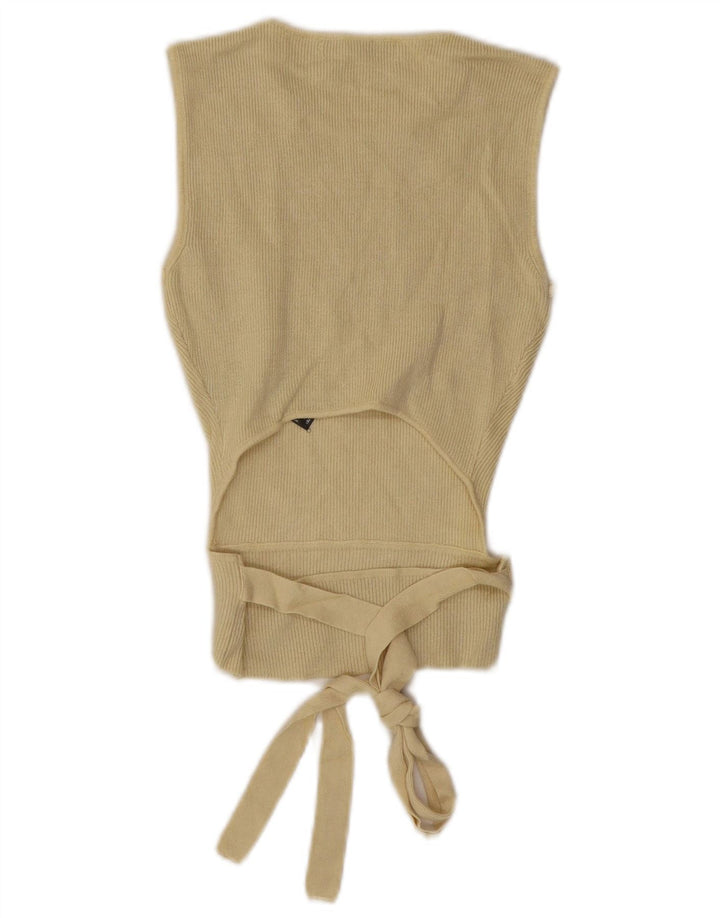 Canotta corta da donna ZARA UK 12 viscosa gialla media