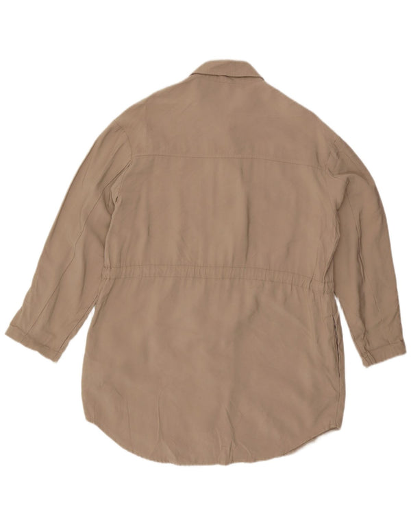 Abito chemisier oversize da donna Zara UK 10 piccolo in viscosa beige