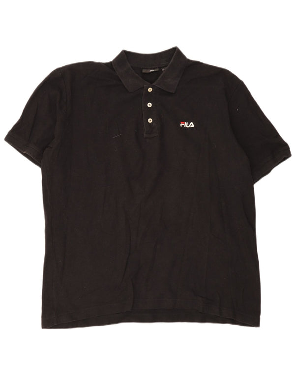 Polo da uomo Fila XL in cotone nero