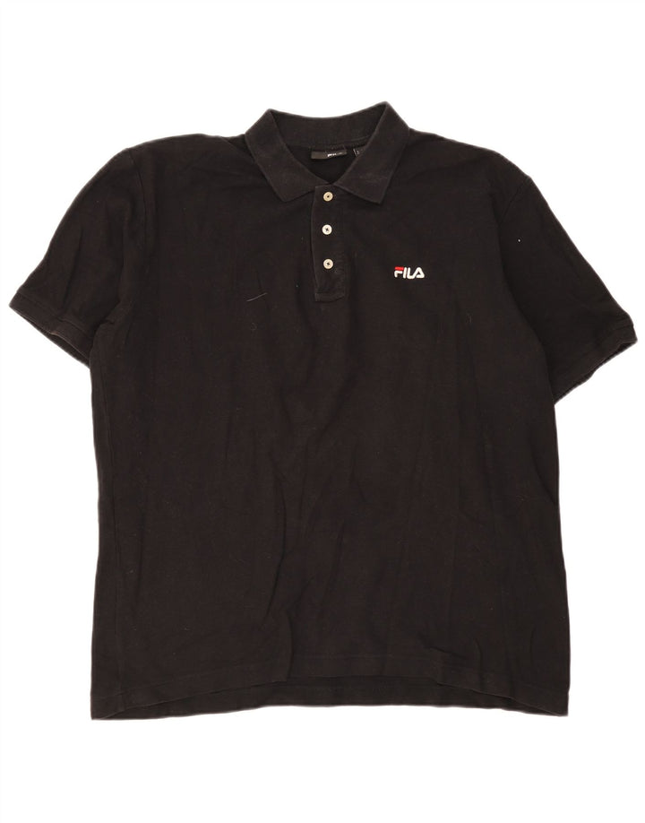 Polo da uomo Fila XL in cotone nero