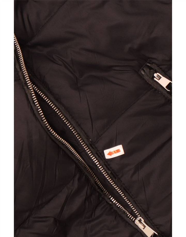 Giacca imbottita con cappuccio da donna Zara UK 14 nylon nero medio