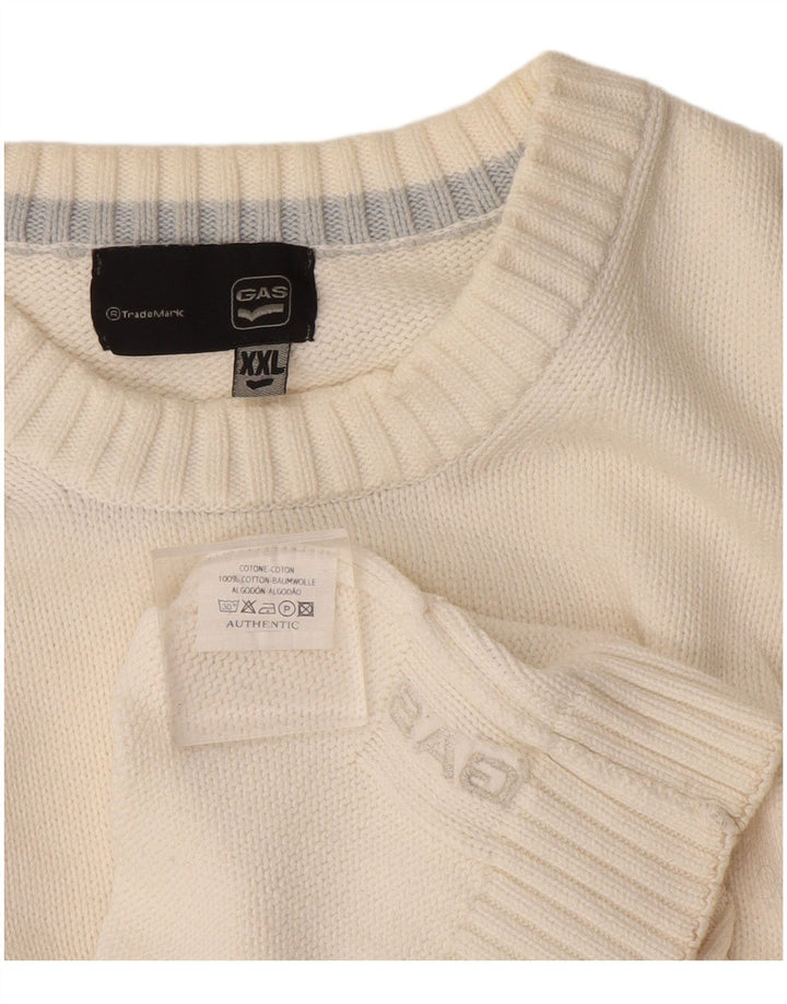 Maglione maglione girocollo da uomo Gas 2XL cotone bianco