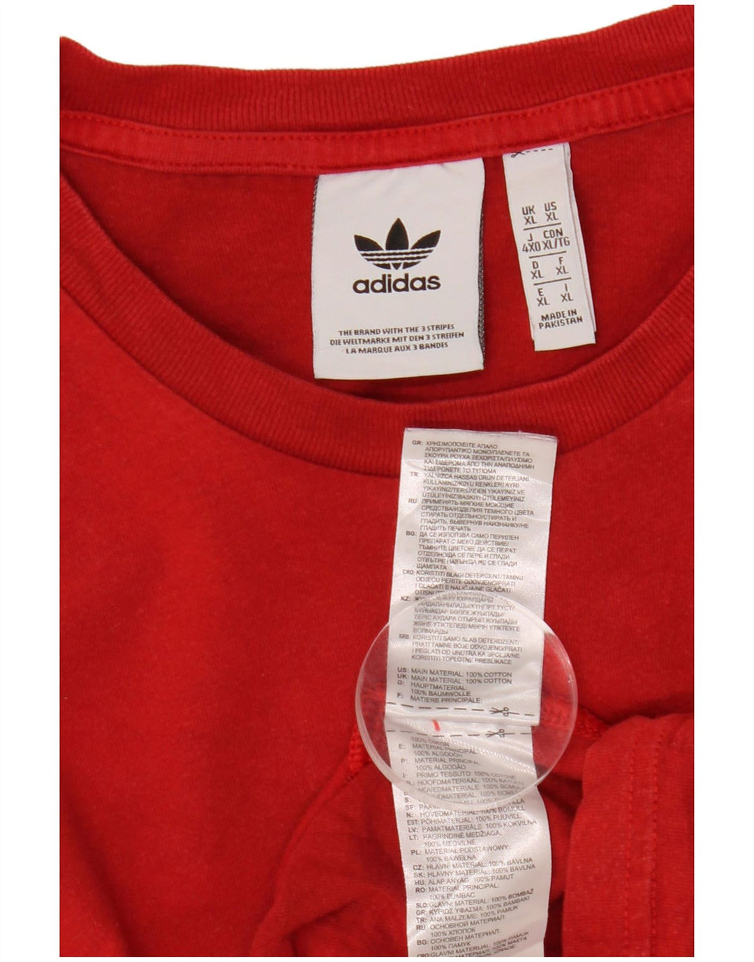 T-shirt grafica da uomo Adidas Top XL in cotone rosso