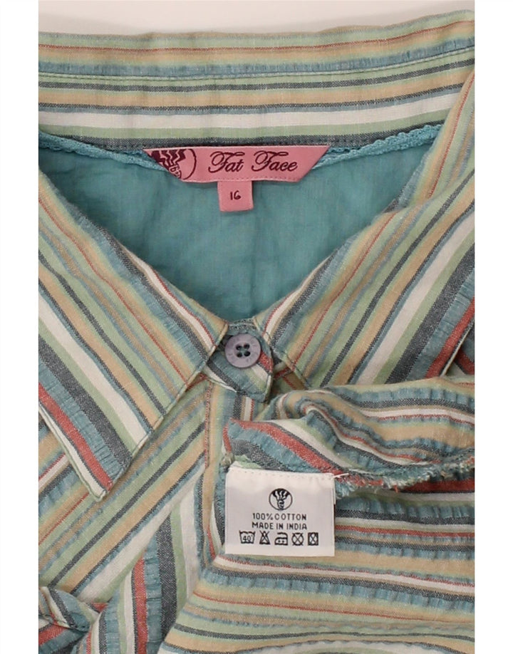 FAT FACE Womens Shirt UK 16 Large  Multicoloured Chevron Cotton Vintage Fat Face and Second-Hand Fat Face from Messina Hembry 