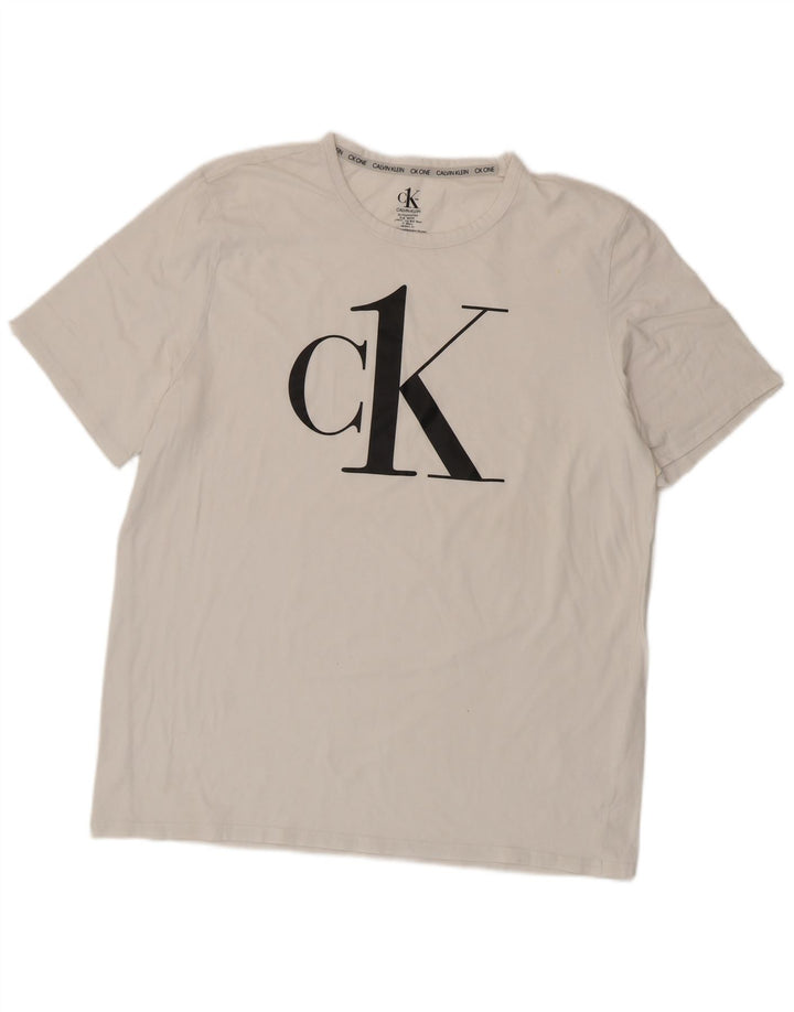 Maglietta grafica da uomo Calvin Klein Top XL Bianca