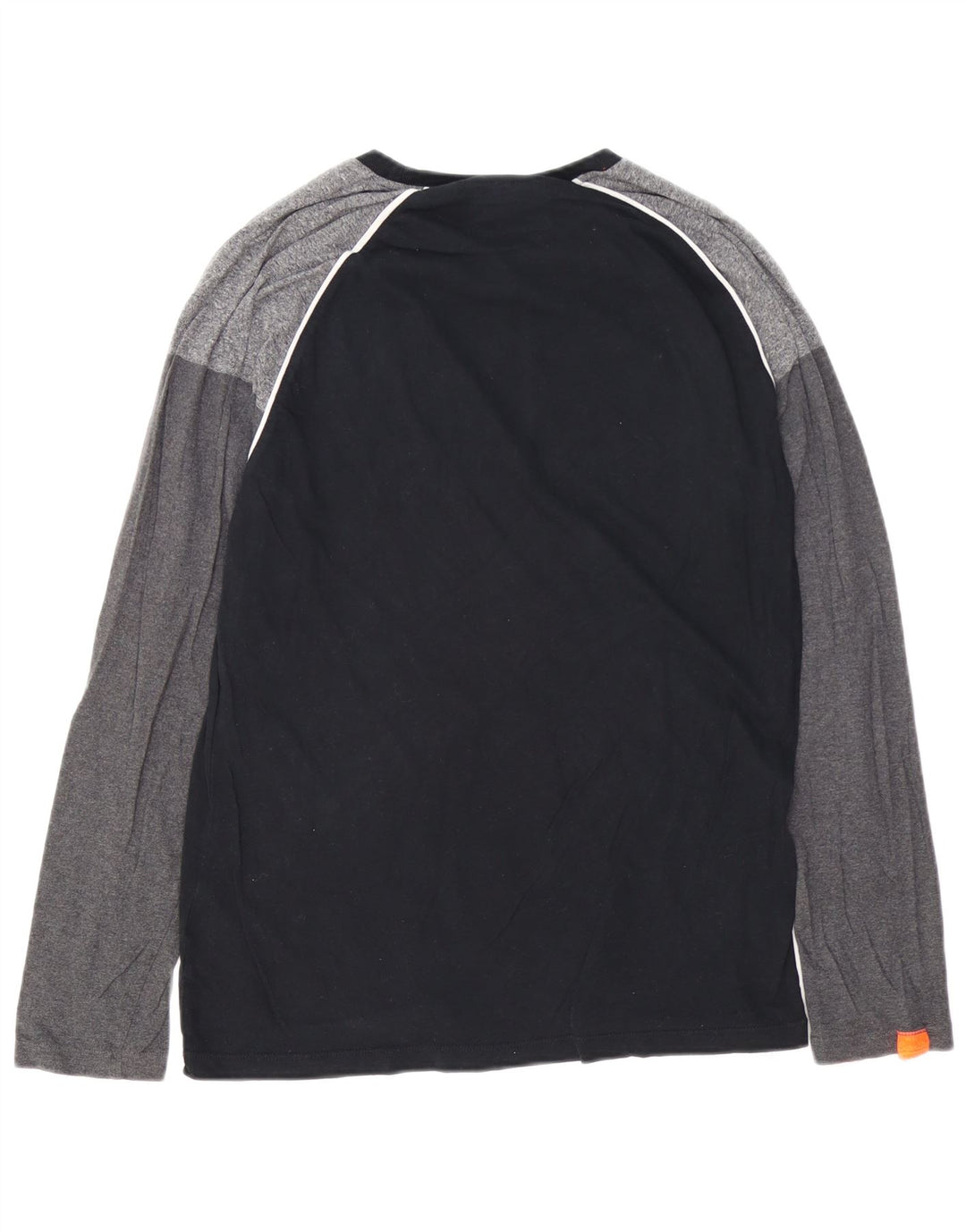Top da uomo SUPERDRY a maniche lunghe in cotone color block nero grande