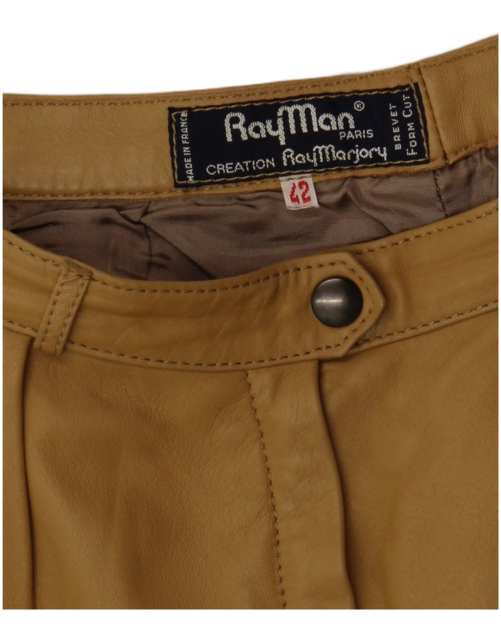 Pantaloni da donna in pelle con tasselli RAY MARJORY IT 42 medio W28 L30 kaki