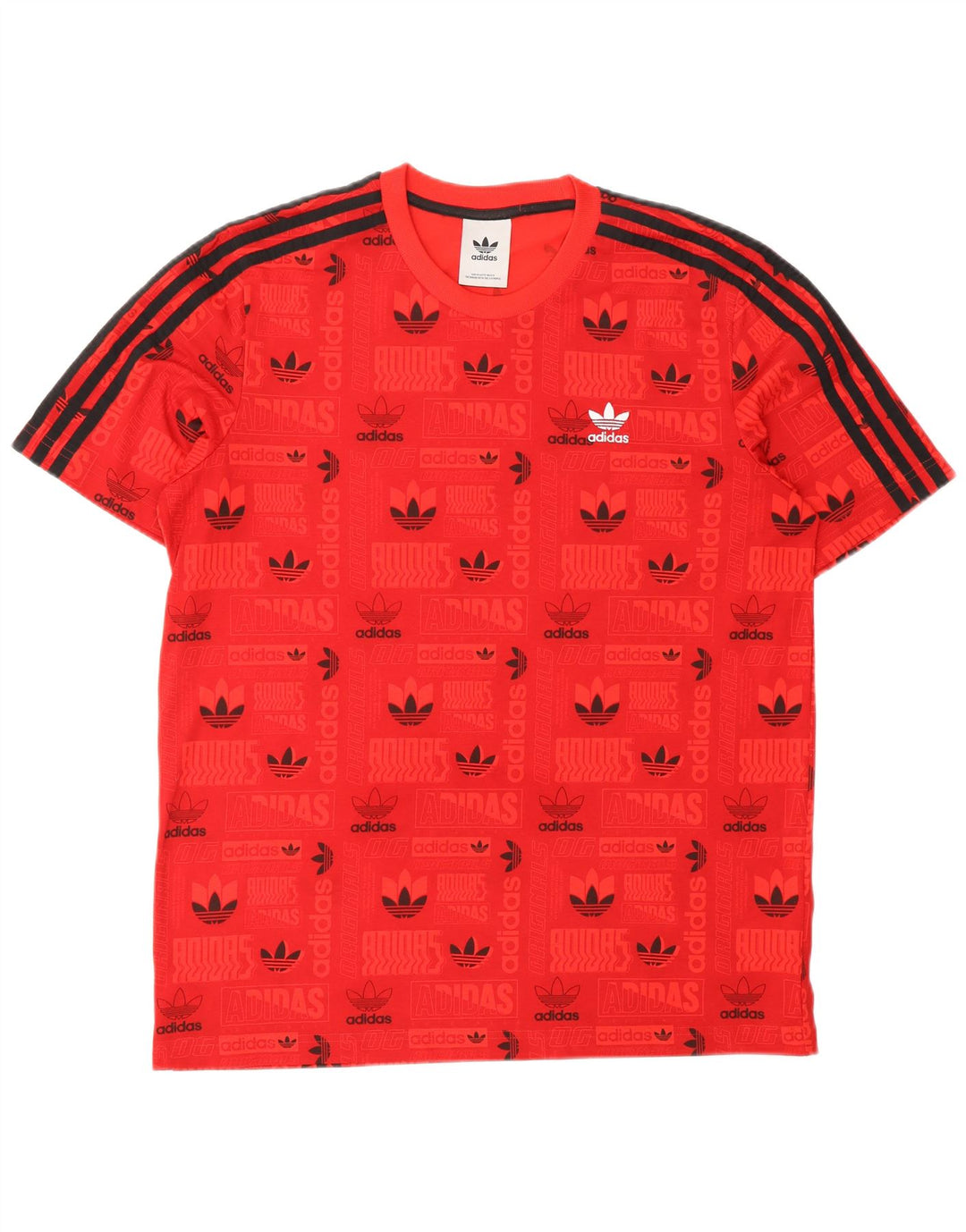 T-shirt grafica da uomo ADIDAS Top grande rosso in poliestere