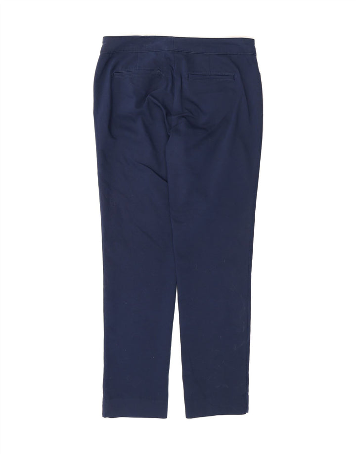CHAPS Womens Slim Casual Trousers US 8 Medium W32 L30 Navy Blue Cotton Vintage Chaps and Second-Hand Chaps from Messina Hembry 