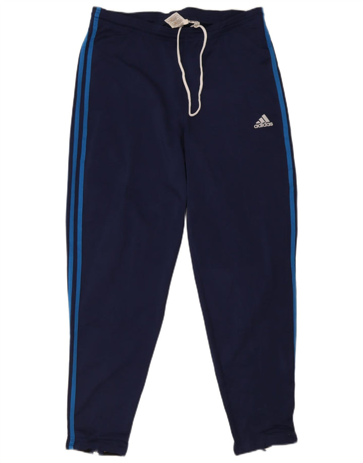 Pantaloni da tuta da uomo Adidas medi in poliestere blu navy