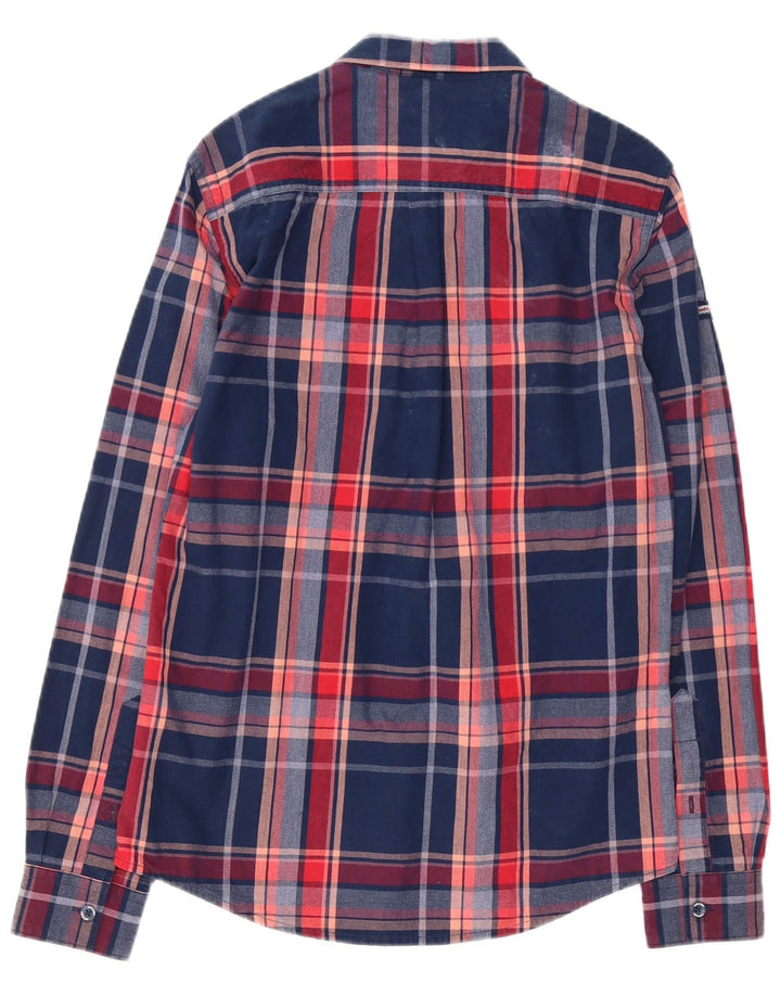 Camicia da uomo Superdry XS in cotone a quadri blu navy