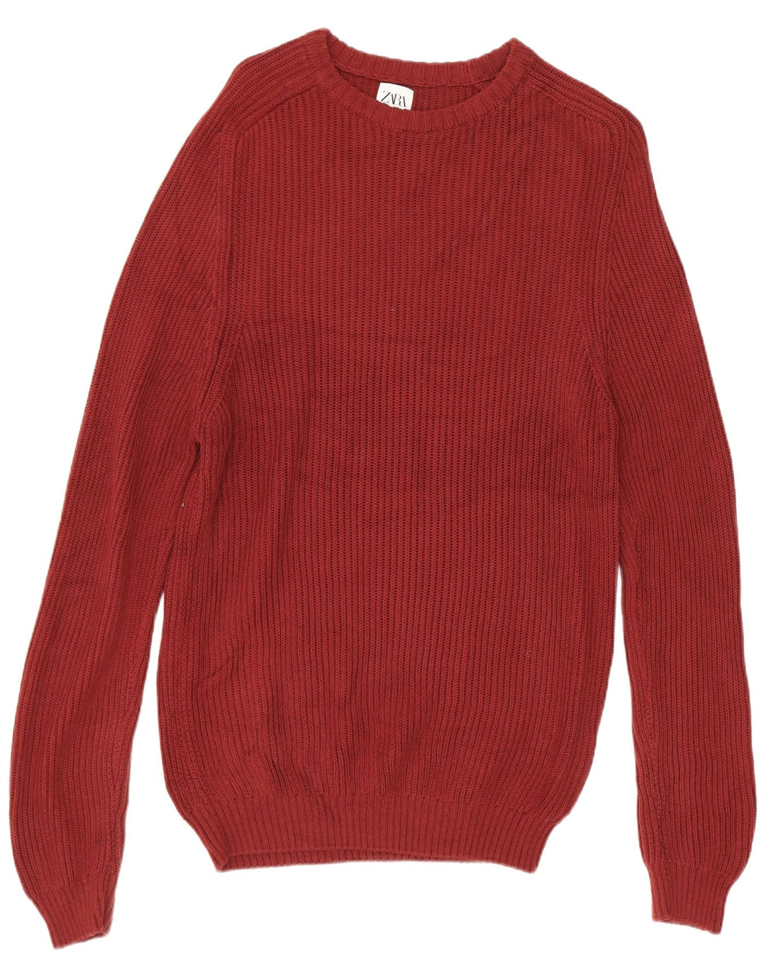 Maglione Zara da uomo con scollo a barca in cotone bordeaux medio