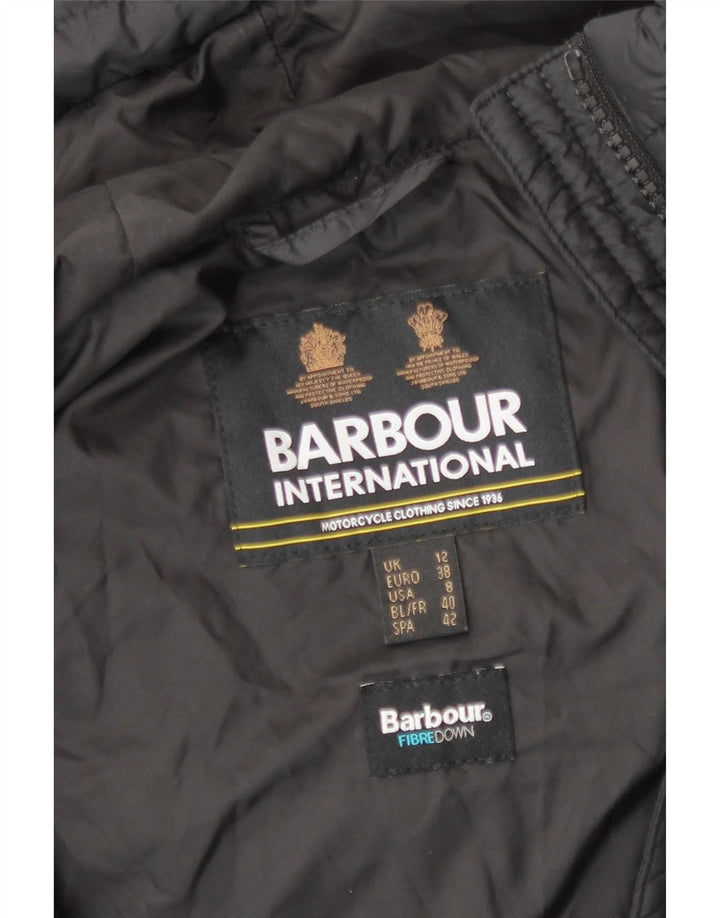 Gilet imbottito lungo con cappuccio oversize da donna Barbour UK 12 medio nero