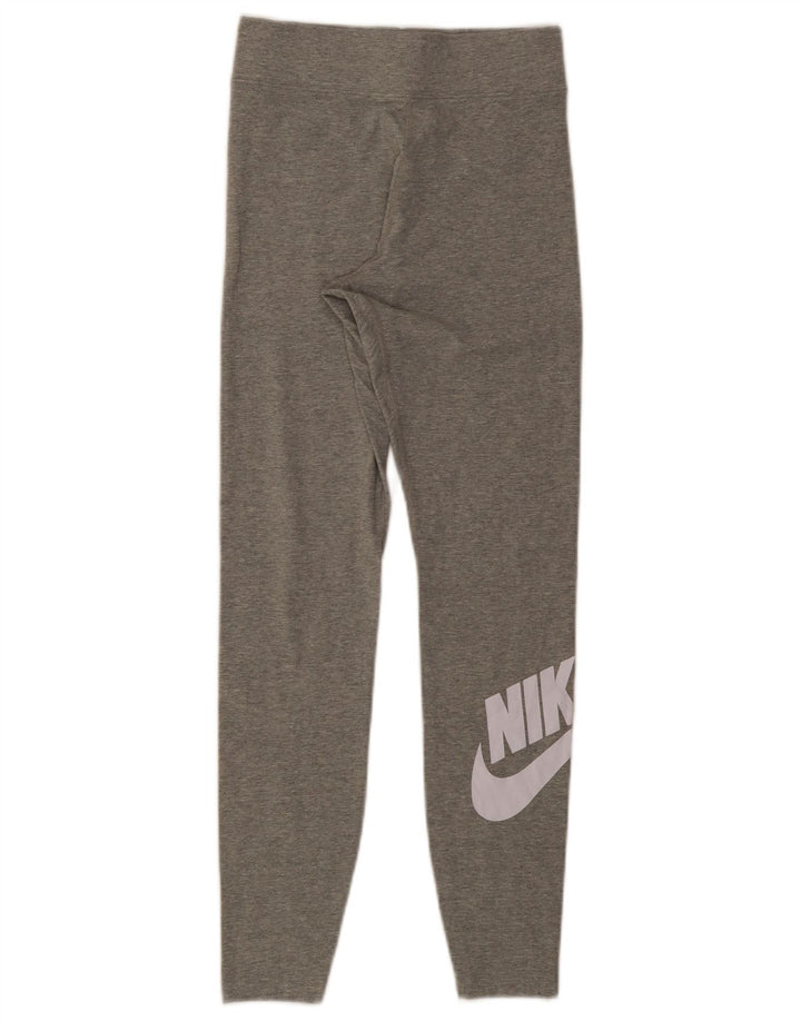 Leggings grafici da donna NIKE UK 8 piccolo cotone chiazzato grigio