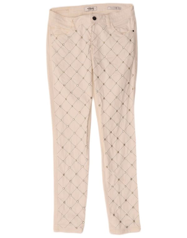 Jeans skinny curva sexy da donna Guess W28 L28 cotone geometrico bianco