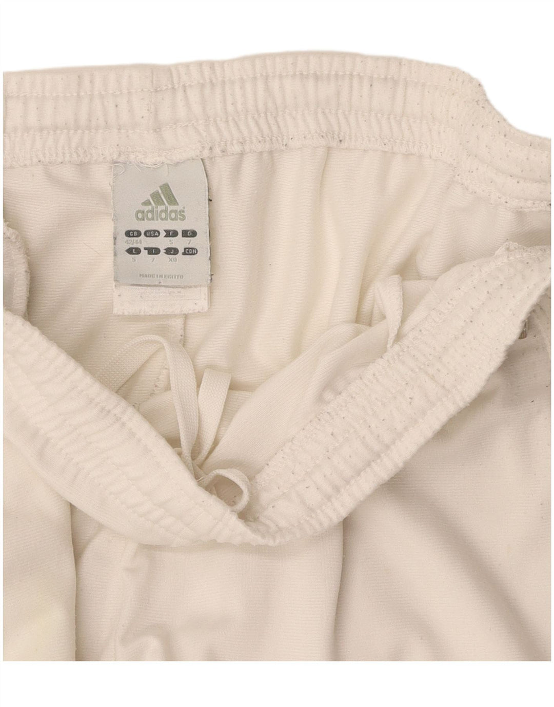 Pantaloni da tuta da uomo ADIDAS UK 42/44 Large in poliestere bianco sporco