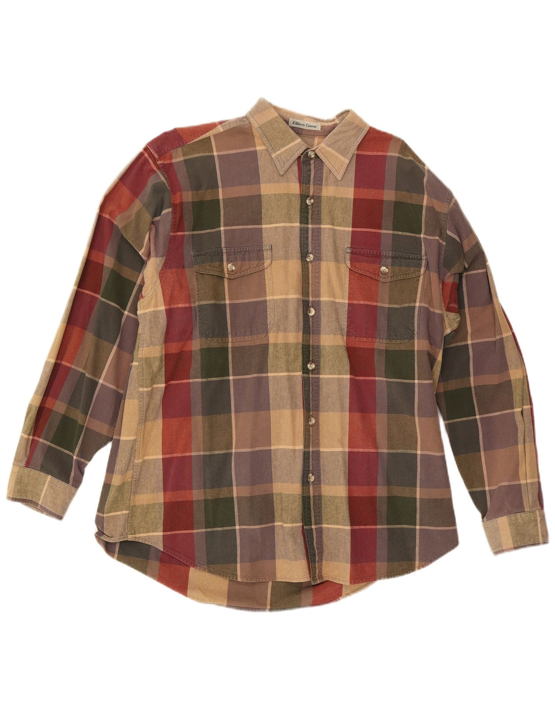 EDDIE BAUER Camicia da uomo vestibilità regolare XL in cotone a quadri multicolore
