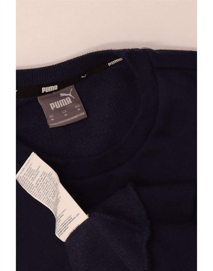 Felpa da uomo Puma Maglia media in cotone blu navy
