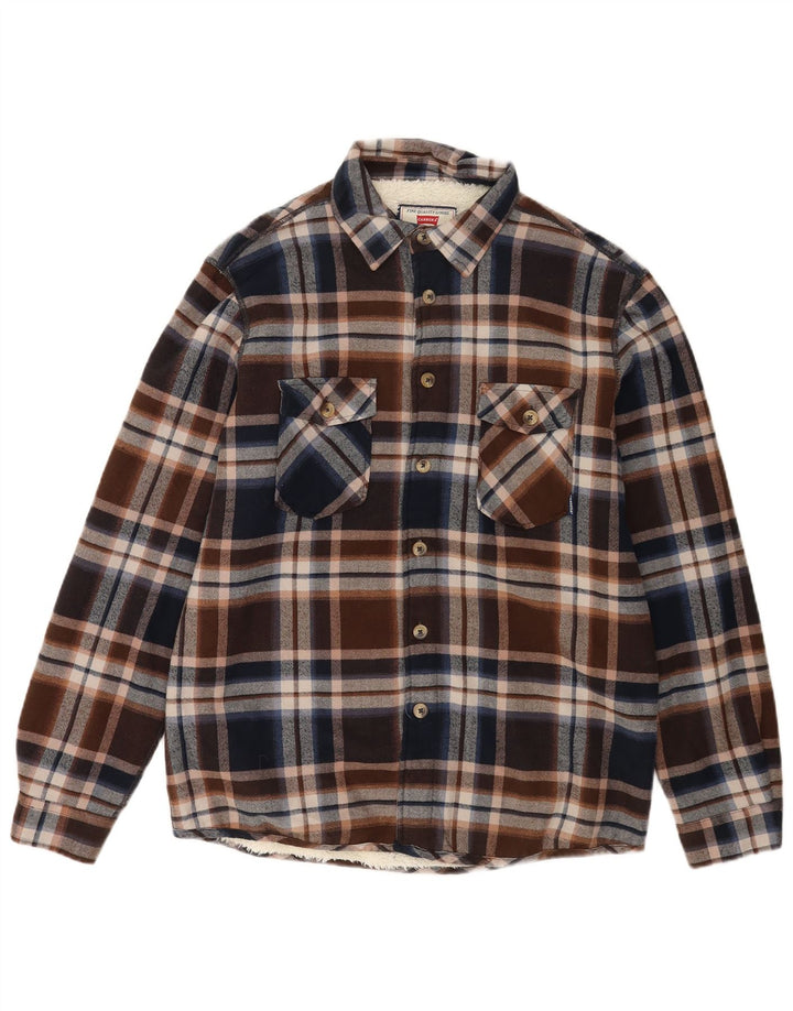 Carrera Camicia da uomo in flanella da boscaiolo a quadri marrone medio