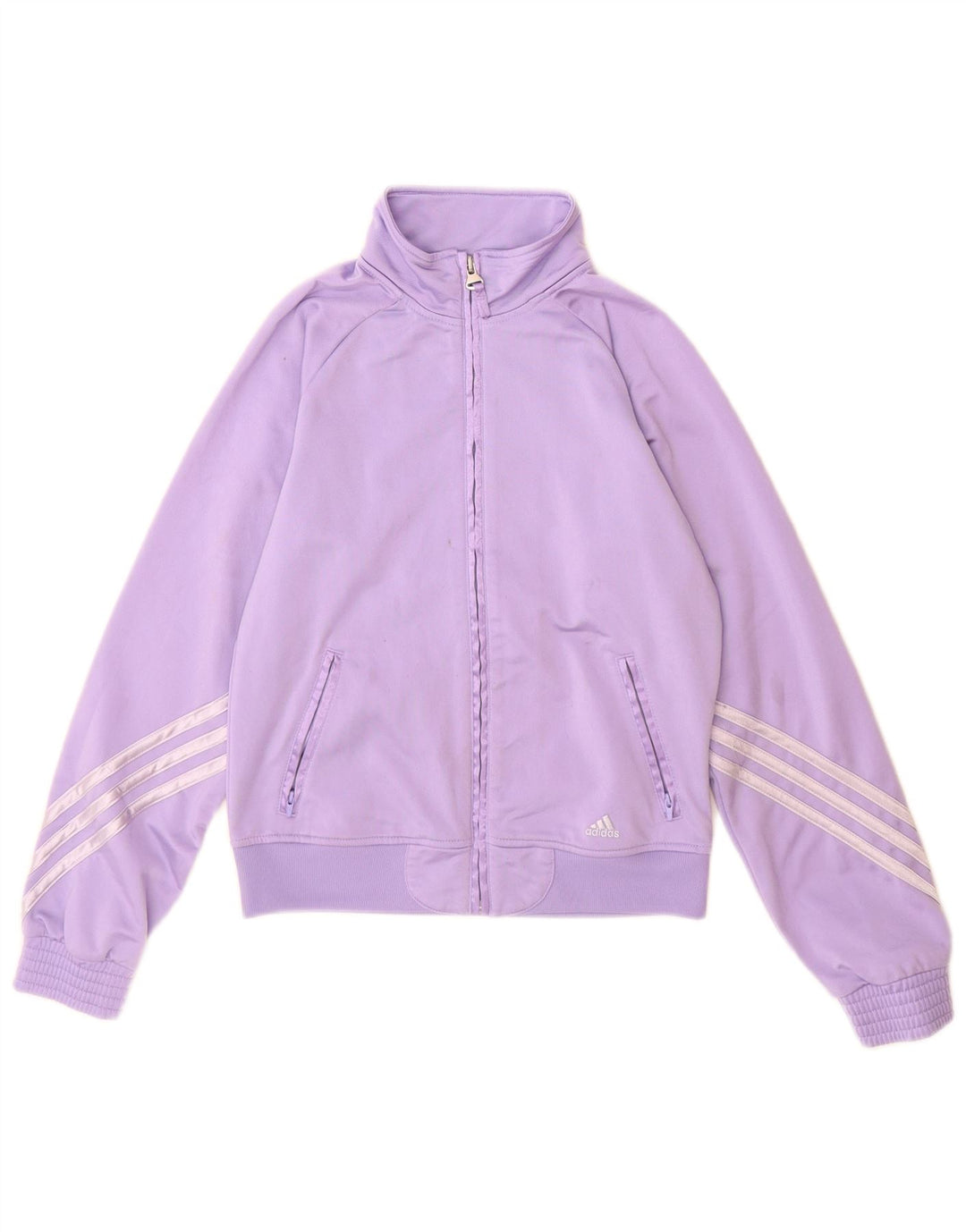 Giacca superiore della tuta da ragazza Adidas 11-12 anni in poliestere viola
