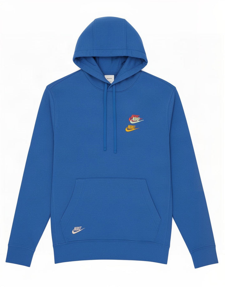 Felpa con cappuccio da uomo Nike Small in cotone blu