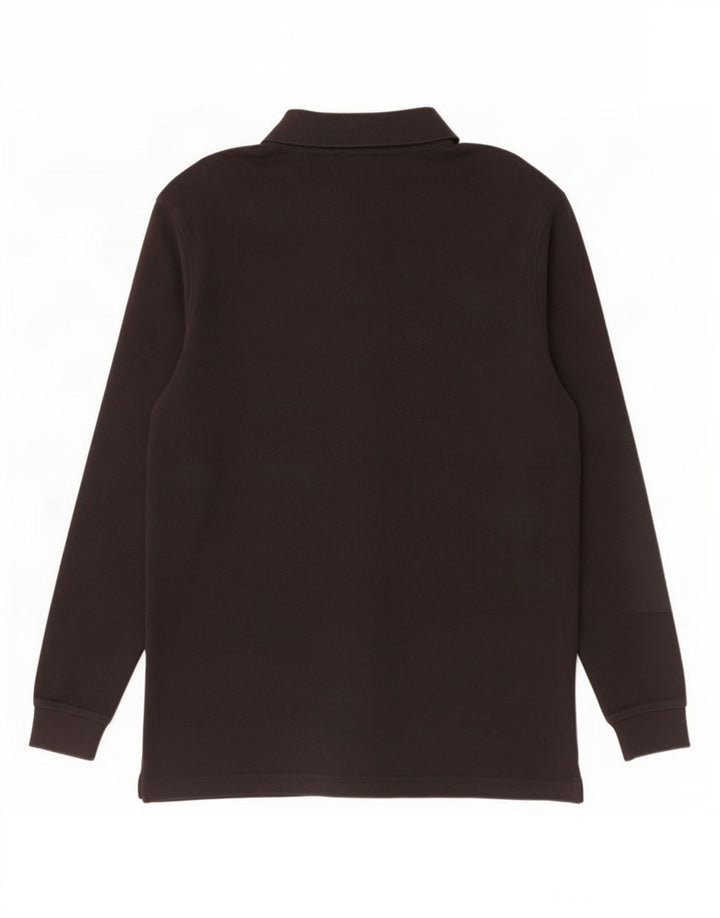 Polo da uomo a maniche lunghe Marlboro Classics in cotone nero medio