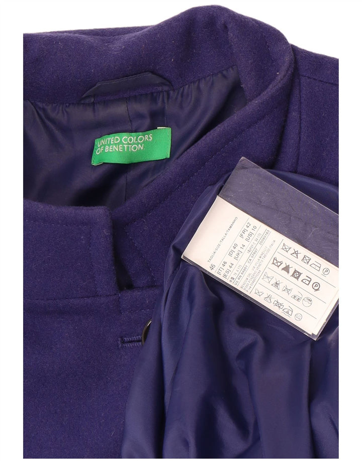 Cappotto da donna Benetton UK 14 Large Viola Lana