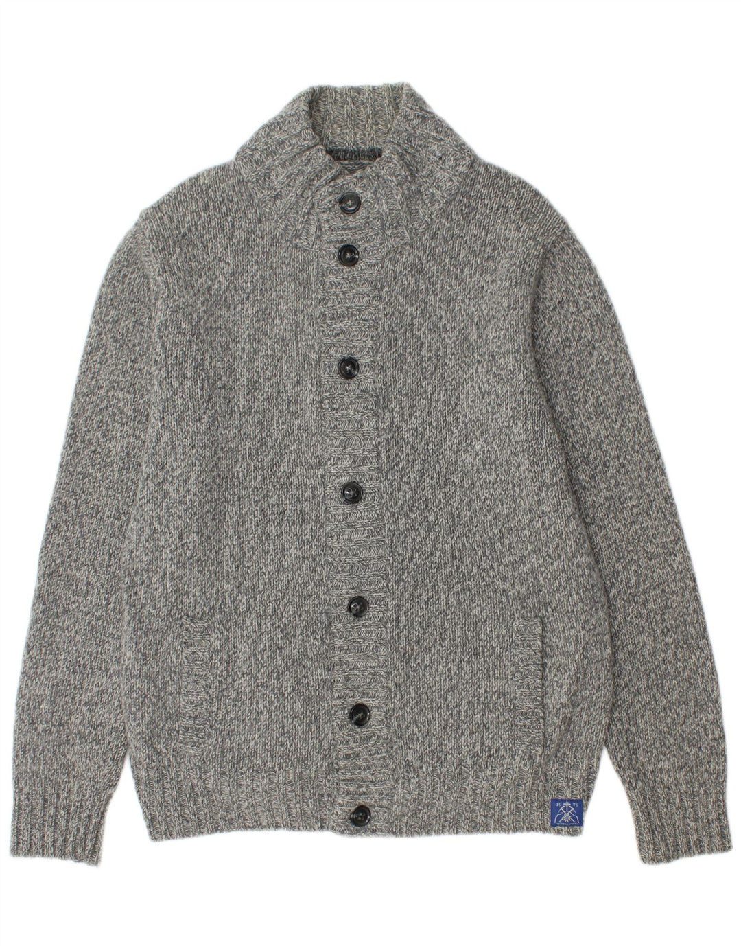 Maglione cardigan da uomo McNeal XL Lana d'agnello screziata grigia