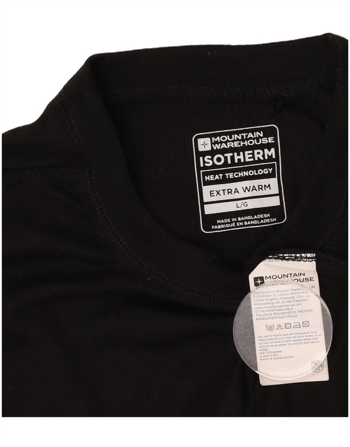 Mountain Warehouse Top da uomo a maniche lunghe grande nero in poliestere