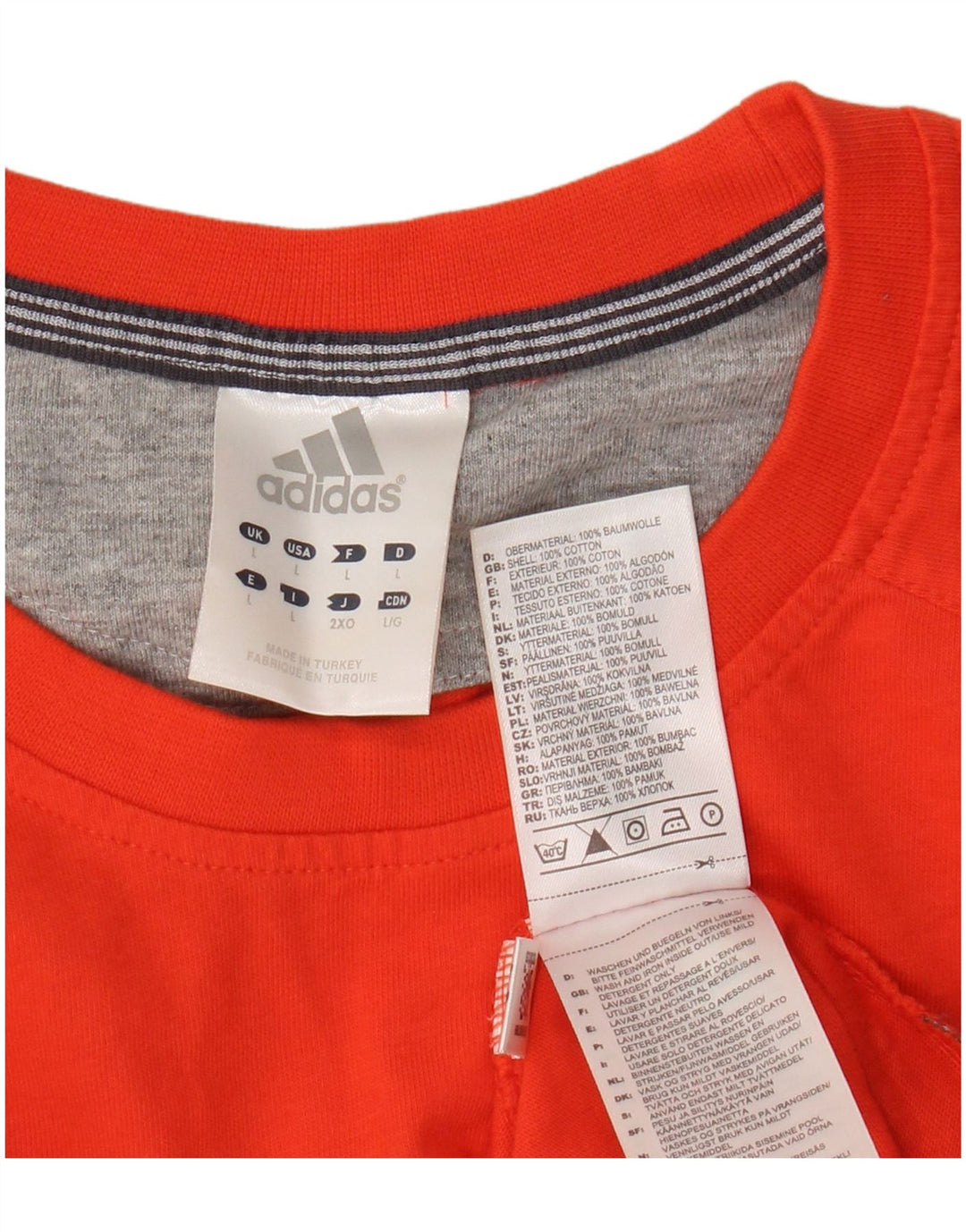 Maglietta Adidas da uomo Top Large in cotone arancione