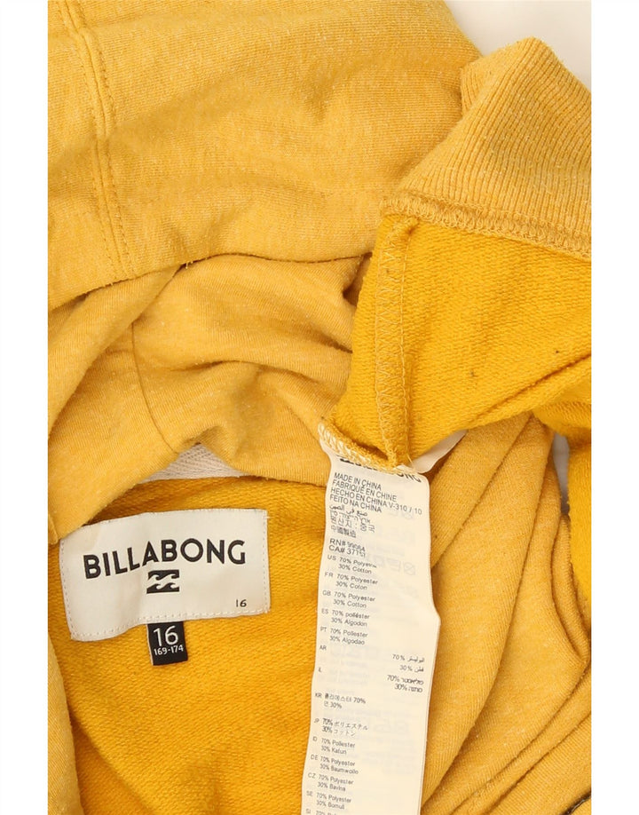Felpa con cappuccio da bambino Billabong 15-16 anni in poliestere giallo