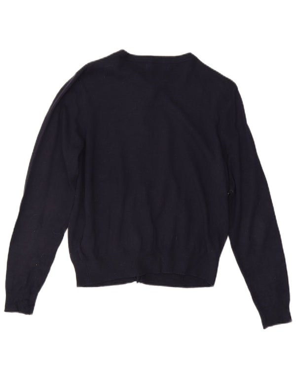 Maglione cardigan da donna Marks & Spencer UK 14 grande viscosa blu navy
