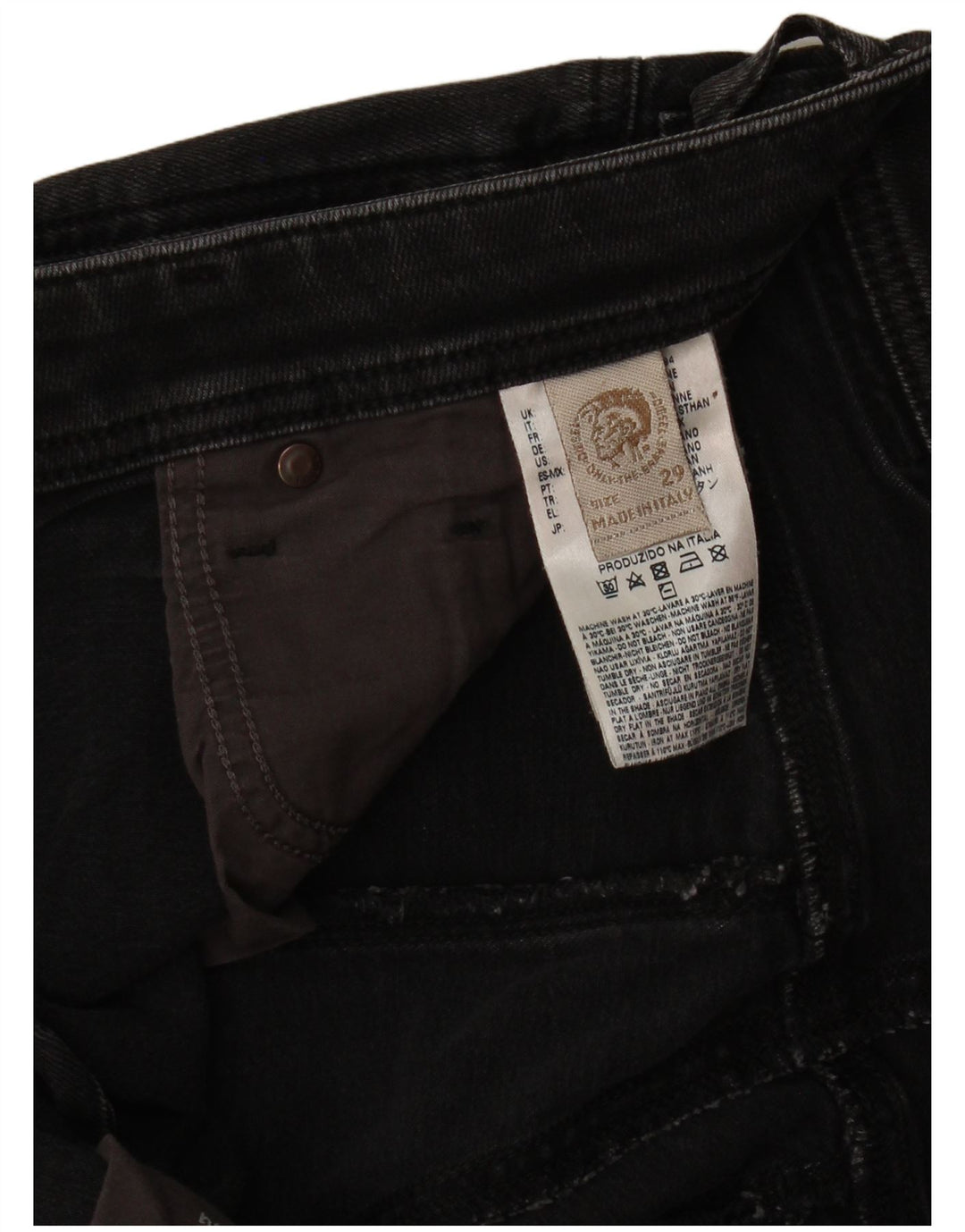 Jeans dritti da donna Diesel W29 L26 cotone grigio