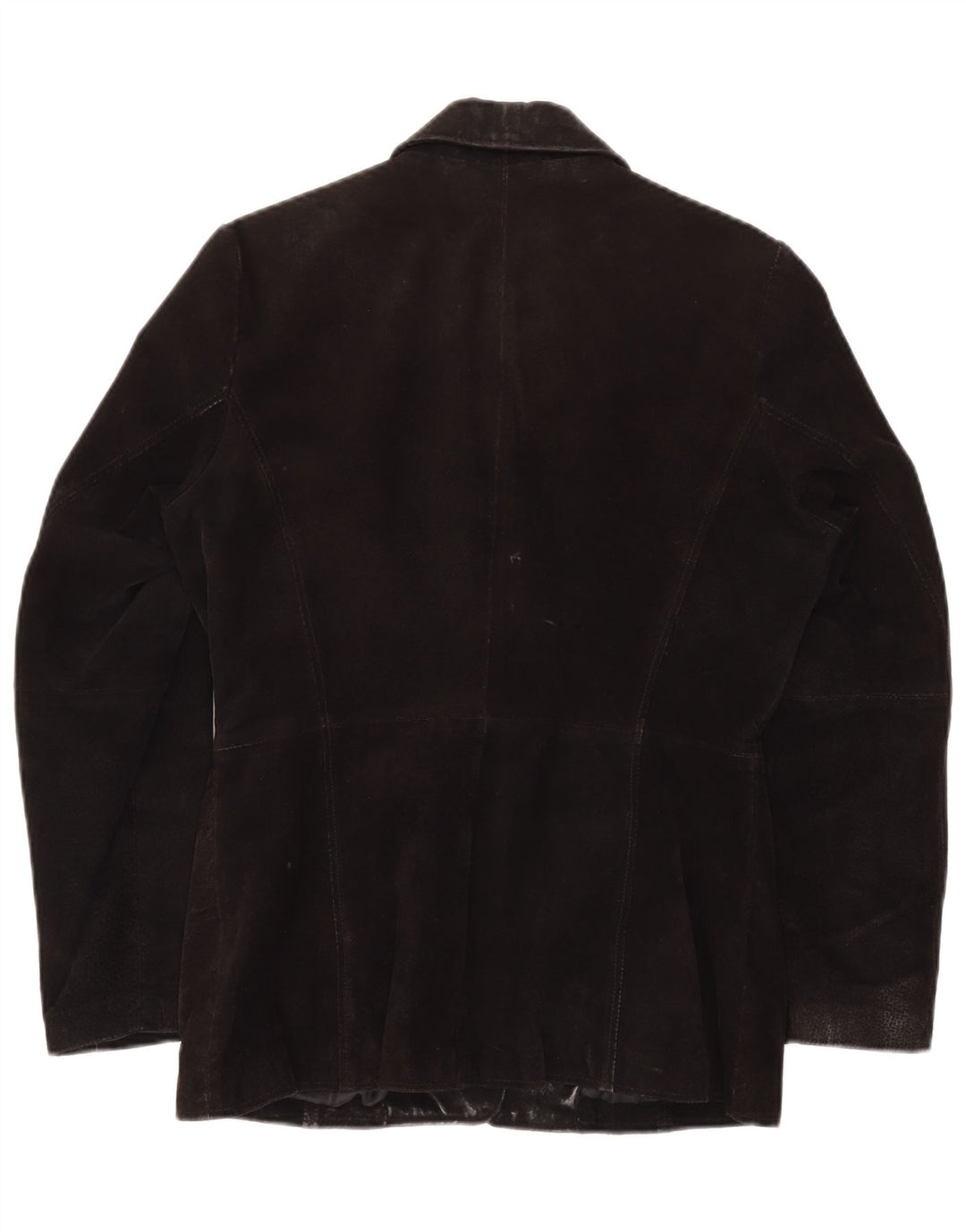 Giacca blazer in pelle scamosciata da donna a 3 bottoni GYPSY UK 14 pelle nera media