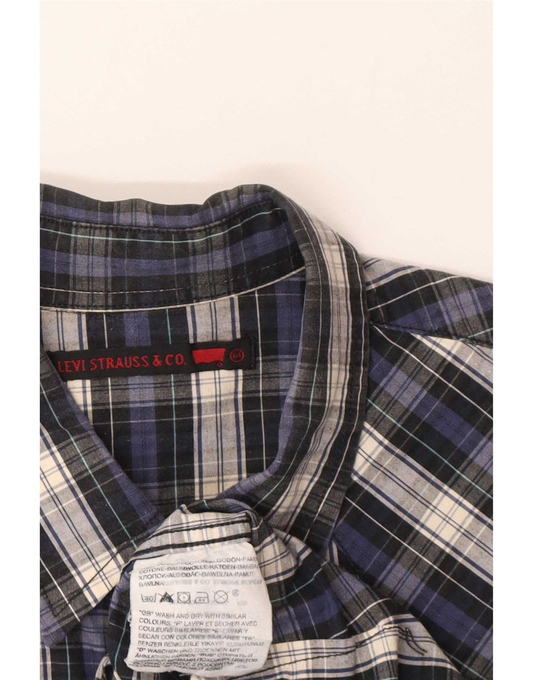 Camicia da uomo Levi's in cotone a quadri blu navy medio